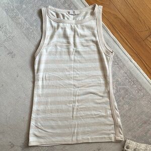 GAP Beige Striped Tank Top